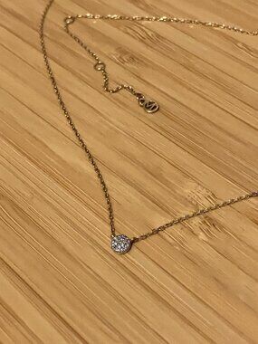 Mejuri Pavé Diamond Round Necklace (Small) – 14k Solid Gold – Discontinued